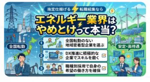 「エネルギー業界やめとけ」の噂は正しい企業選びで回避可能です。地域密着型や職種別採用を活用し、圧倒的な安定と高待遇を手に入れましょう。