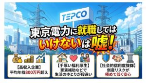「就職してはいけない」は嘘。東電は年収800万超、安定した優良企業です。噂に惑わされず、正しい情報に基づき判断してください。