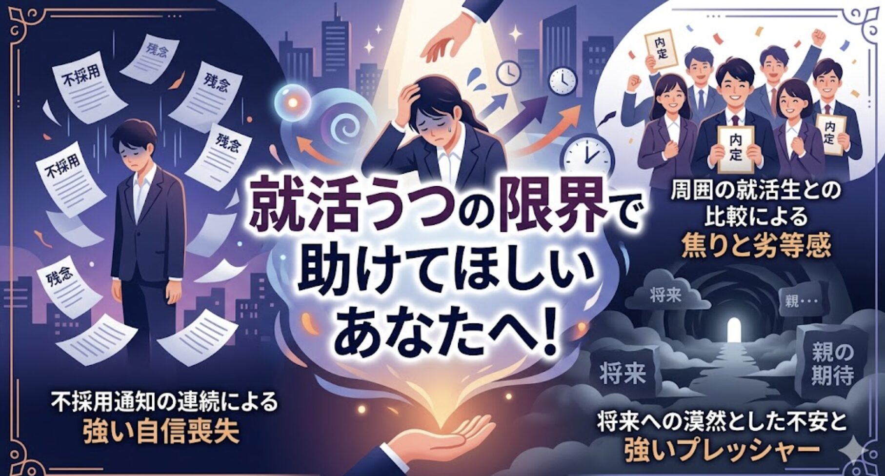 就活うつは甘えではありません。限界なら一度休み、企業からオファーが届く「逆求人サイト」を活用して、自分のペースで無理なく内定を目指しましょう。